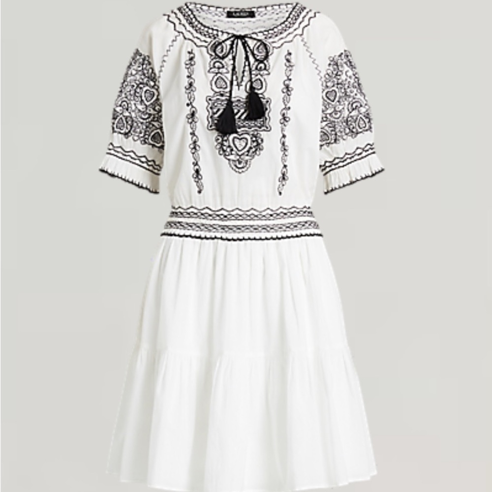 Ralph Lauren Embroidered Cotton Voile Dress